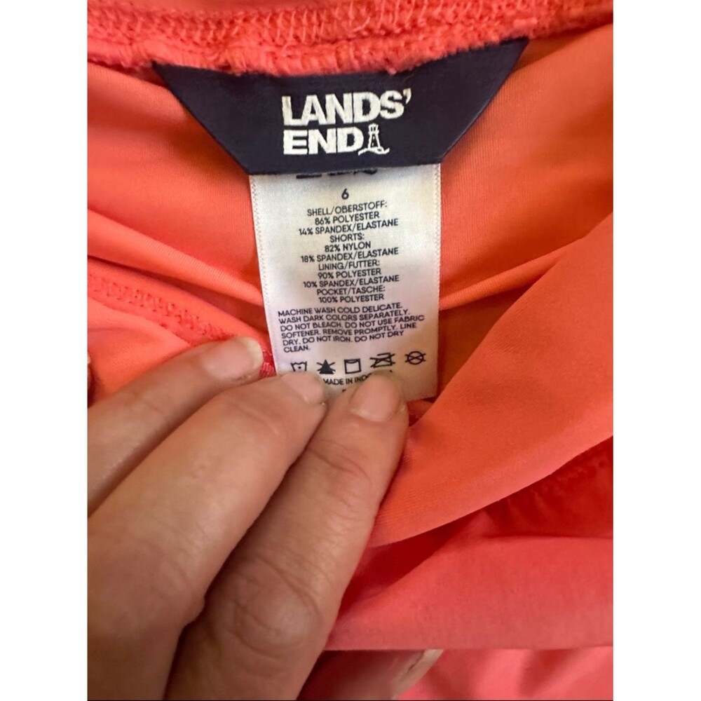 Lands' End Coral Athletic Skort- size 6 - Picture 2 of 4